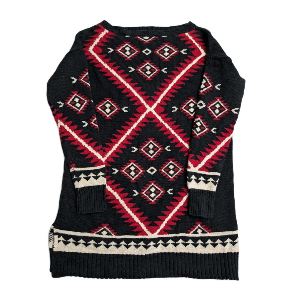 Lauren Ralph Lauren Small Aztec Knit Sweater Boho Vintage Style Womens
